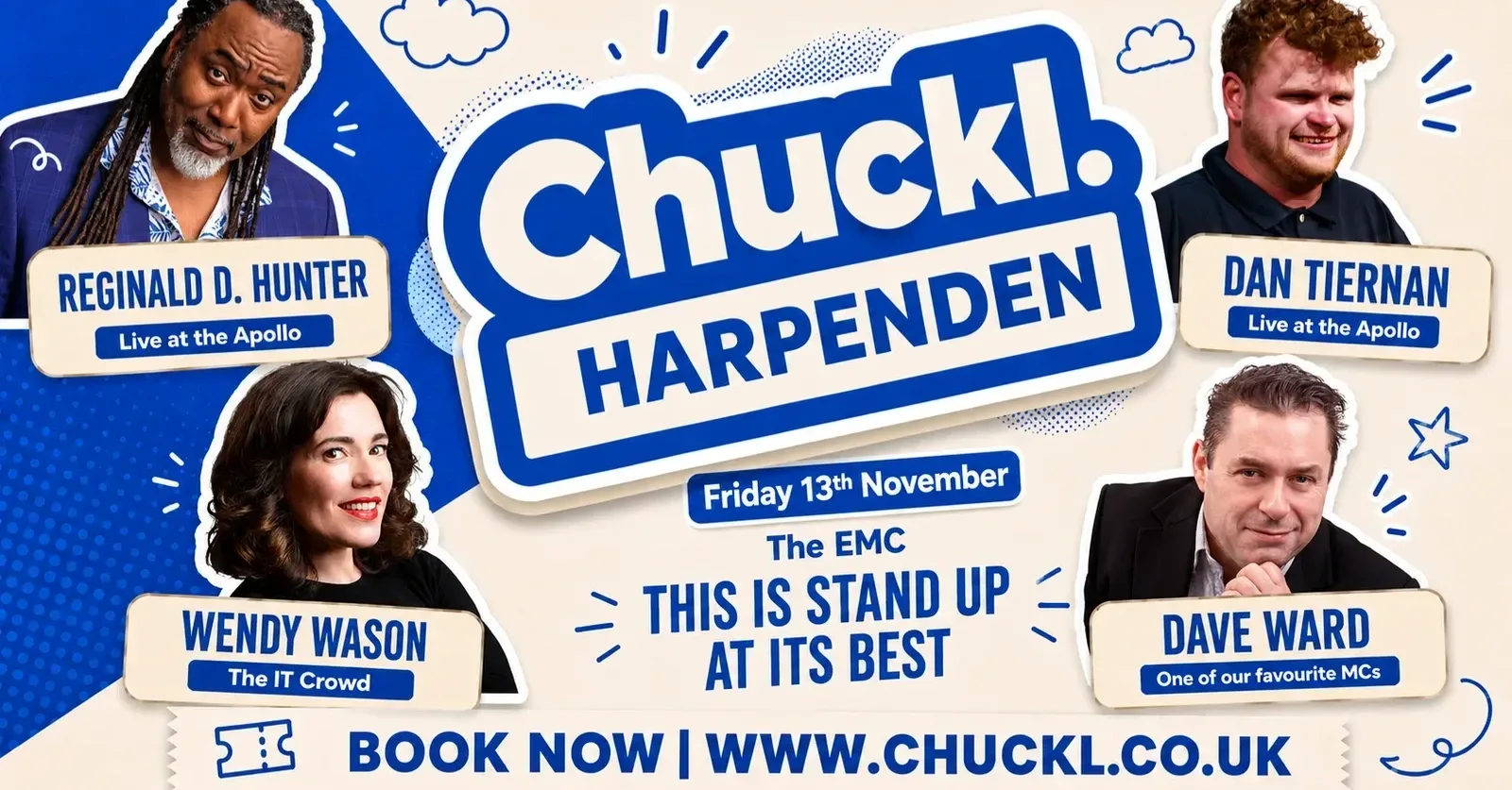 Reginald D Hunter Harpenden tickets at The Eric Morecambe Centre on Fri, 13 Nov 2026