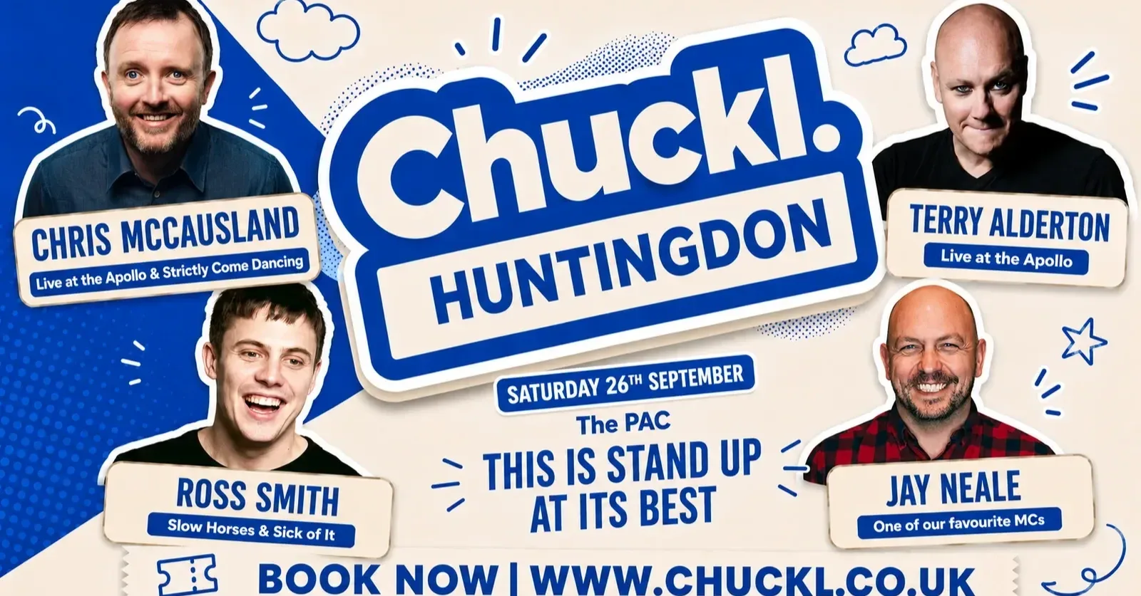 Chuckl. Huntingdon with headliner Chris McCausland